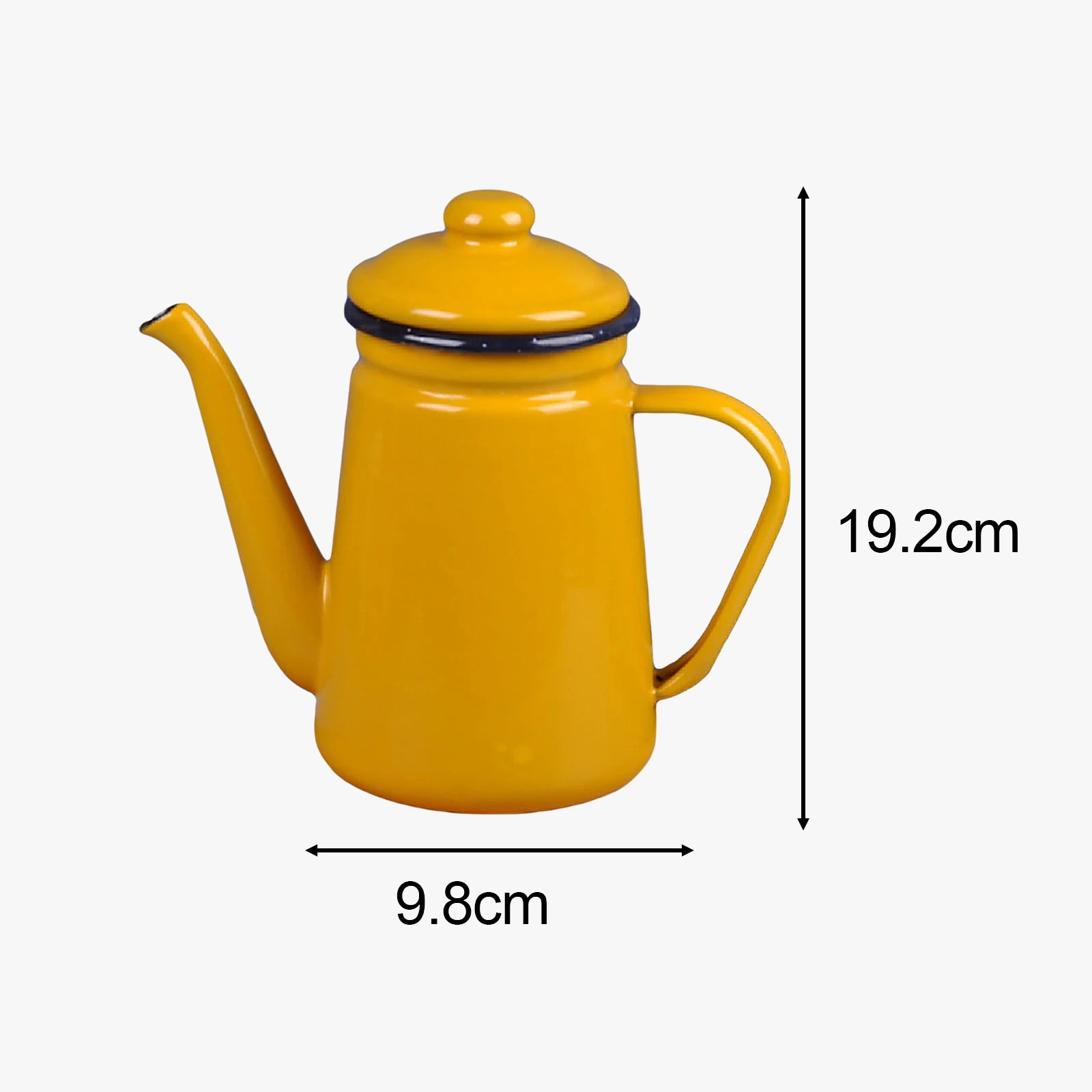 Vintage enamel coffee pot with handle 1.1l retro kitchen