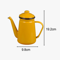 Vintage enamel coffee pot with handle 1.1l retro kitchen