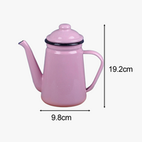 Vintage enamel coffee pot with durable handle 1.1l