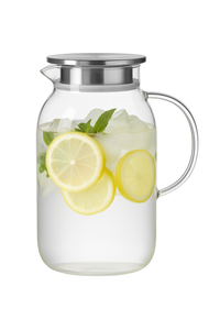 Carafe à eau en verre borosilicate avec couvercle