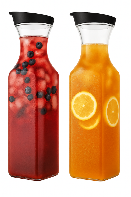 Carafe a jus plastique 1000ml avec couvercle refrigerateur