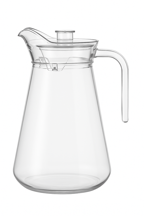 Carafe acrylique grande capacite resistante chaleur avec couvercle