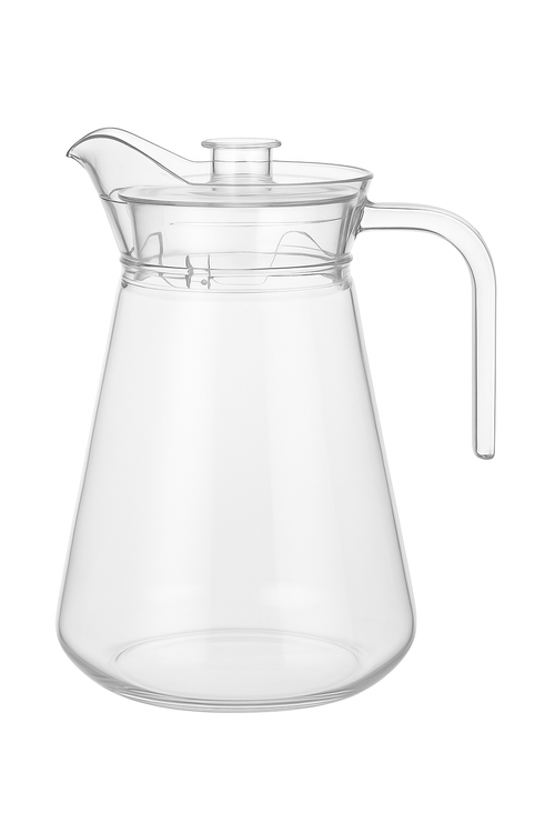 Carafe eau acrylique grande capacite resistante chaleur couvercle
