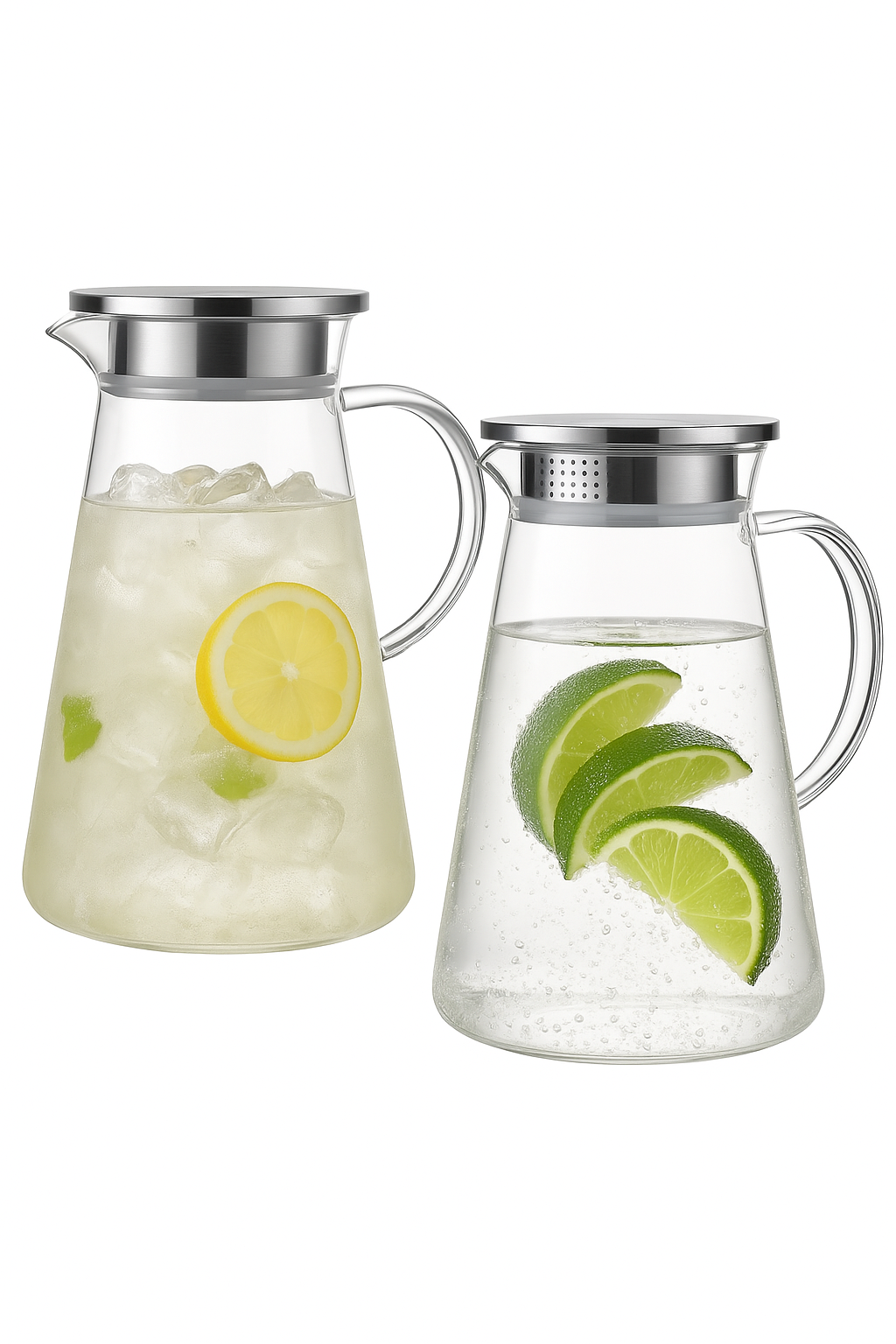 Carafe en verre avec tasses poignée grande capacité