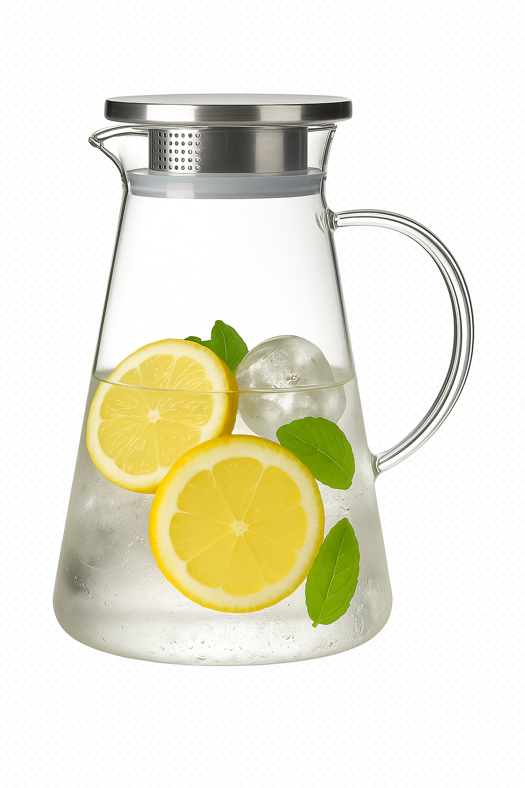 Carafe en verre resistant chaleur poignée grande capacite