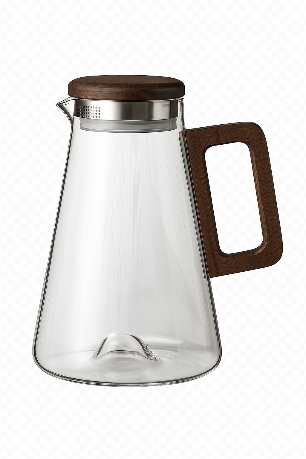 Carafe verre grande capacité 2000 poignée bois filtre