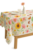 Chemin de table motifs tournesols papillons style champetre