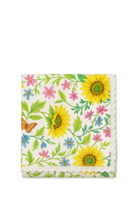 Chemin de table motifs tournesols papillons style champêtre
