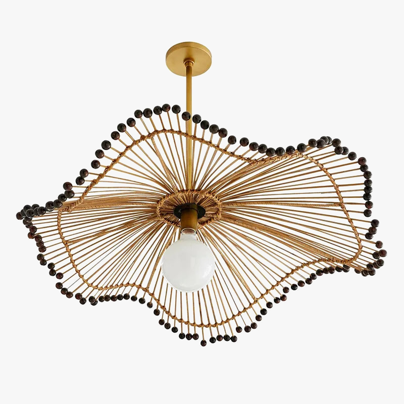 Suspension design en rotin style chinois apaisant