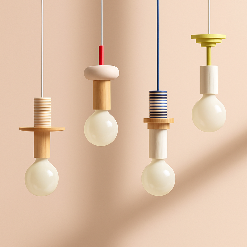 Couleur nordique bois suspension LED lumière cuisine suspension lampe Restaurant plafond lustre Luminaire chambre maison déco Luminaire