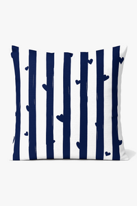 coussin bleu marine géométrique pour décoration intérieure