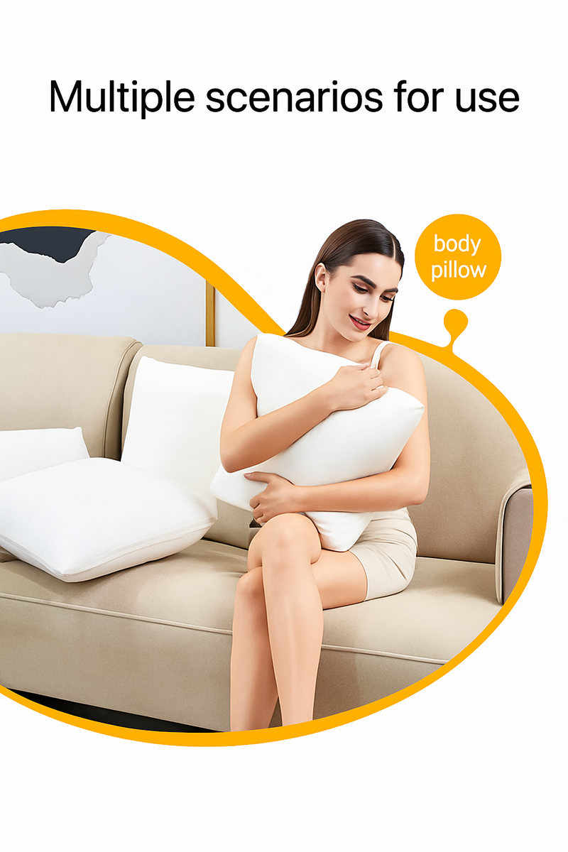 coussin décoratif en mousse à mémoire ultra-confortable housse blanche