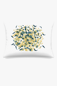 coussin décoratif rectangulaire motif plumes 30 x 50 cm