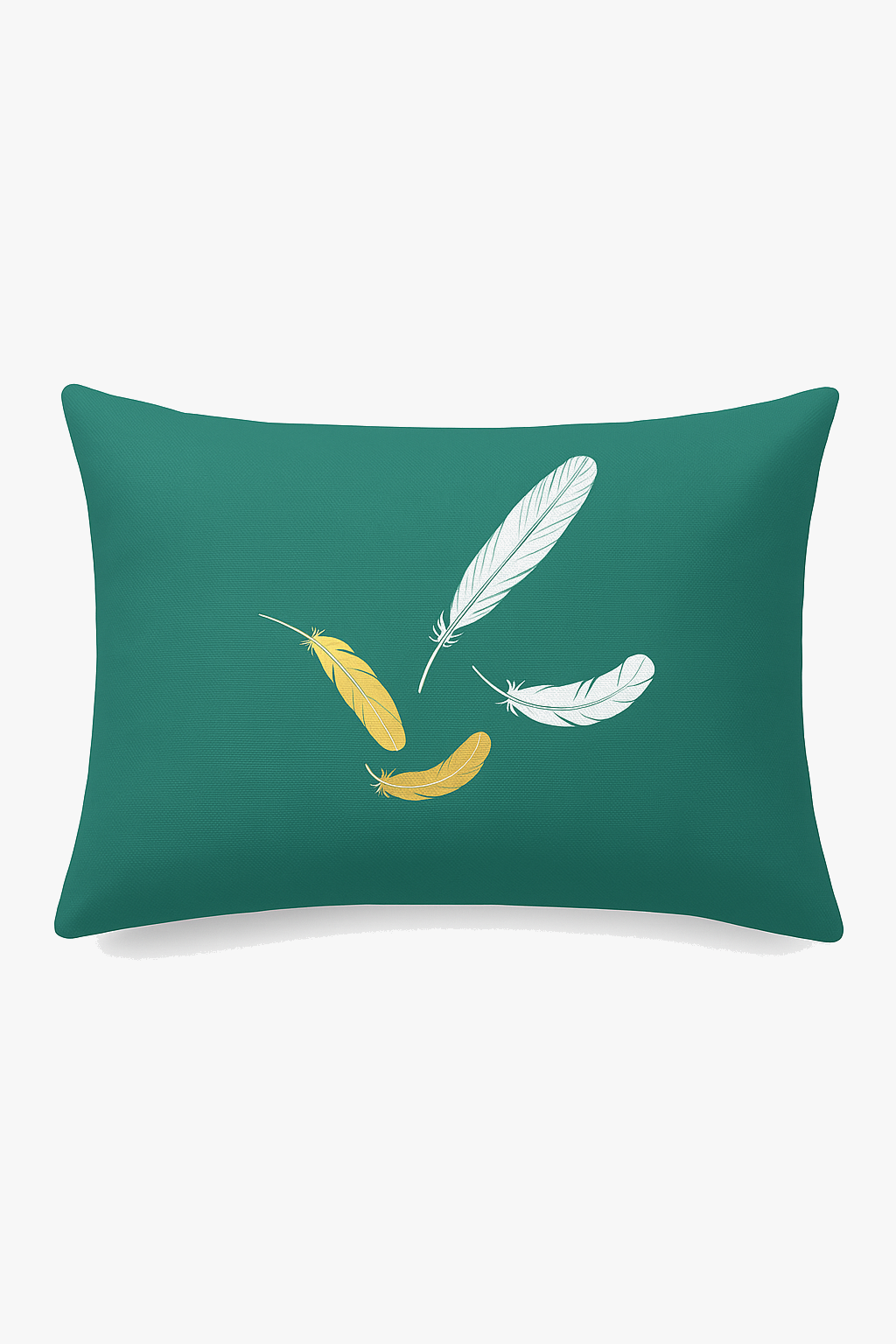 coussin décoratif rectangulaire motif plumes 30 x 50 cm