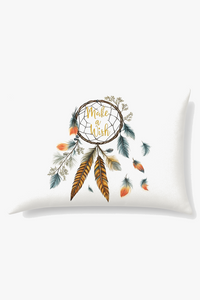 coussin décoratif rectangulaire motif plumes 30x50 cm