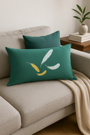 coussin décoratif rectangulaire motif plumes 30 x 50 cm
