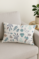 coussin décoratif rectangulaire motif plumes 30x50 cm