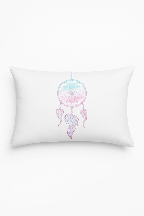 coussin décoratif rectangulaire motif plumes 30x50 cm