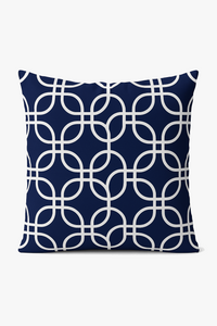 coussin géométrique bleu marine pour canapé ou décoration