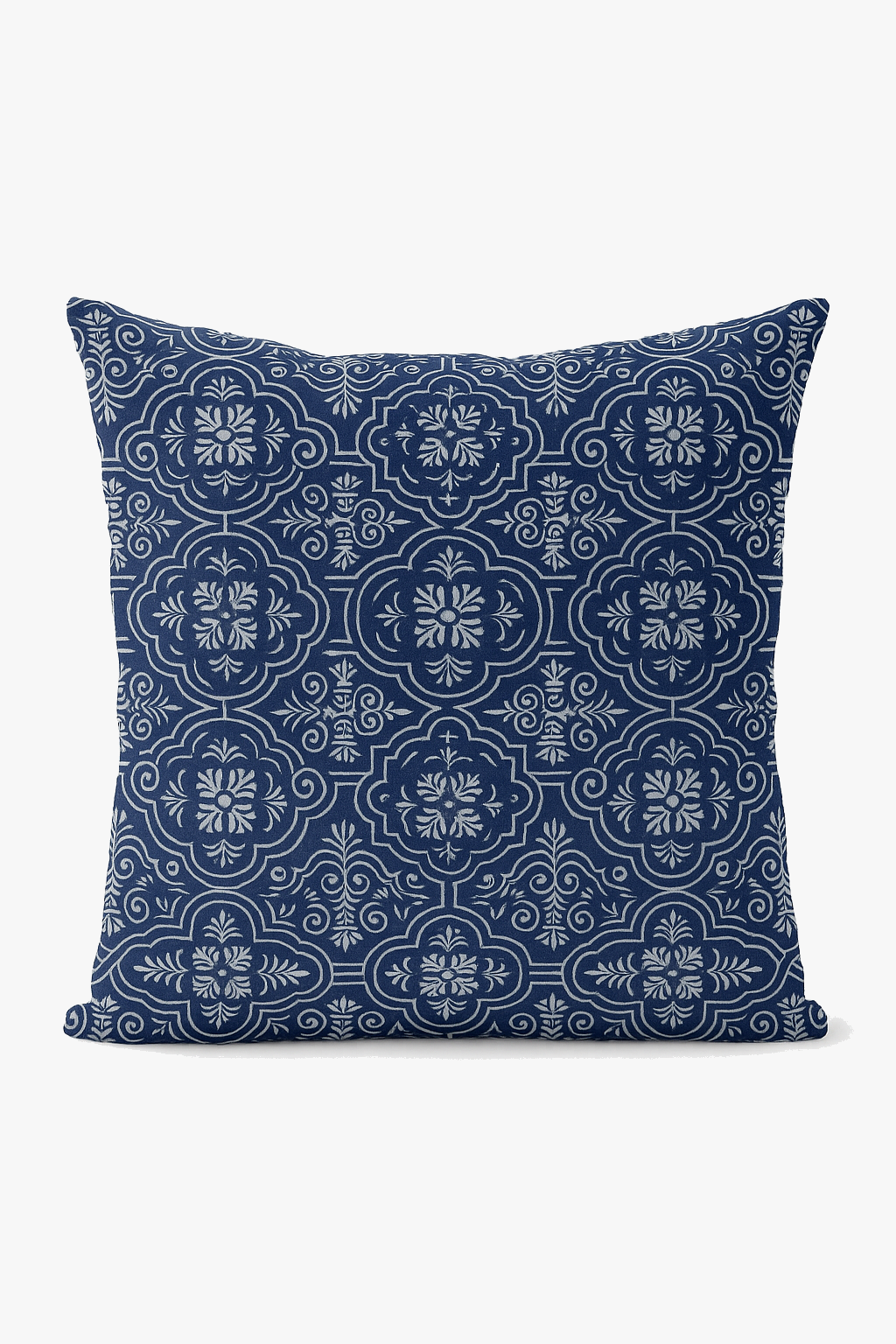 coussin géométrique bleu marine pour décoration et confort