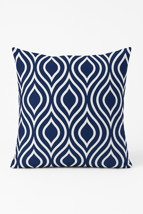 coussin géométrique bleu marine housse de coussin décorative pour canapé