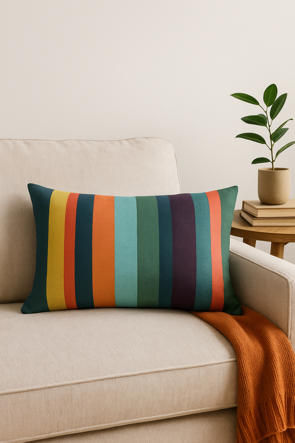 coussin lombaire géométrique abstrait réversible pour salon et bureau