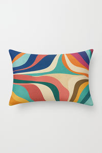 coussin lombaire géométrique abstrait réversible pour salon et bureau