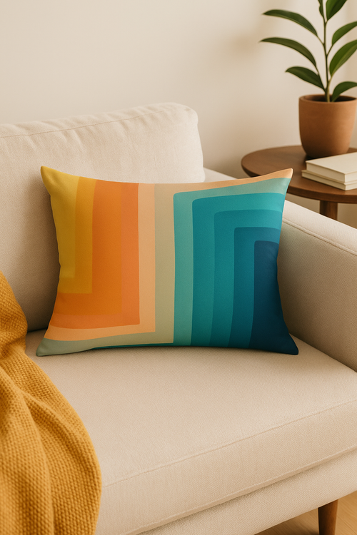 coussin lombaire motif géométrique abstrait double face décoratif