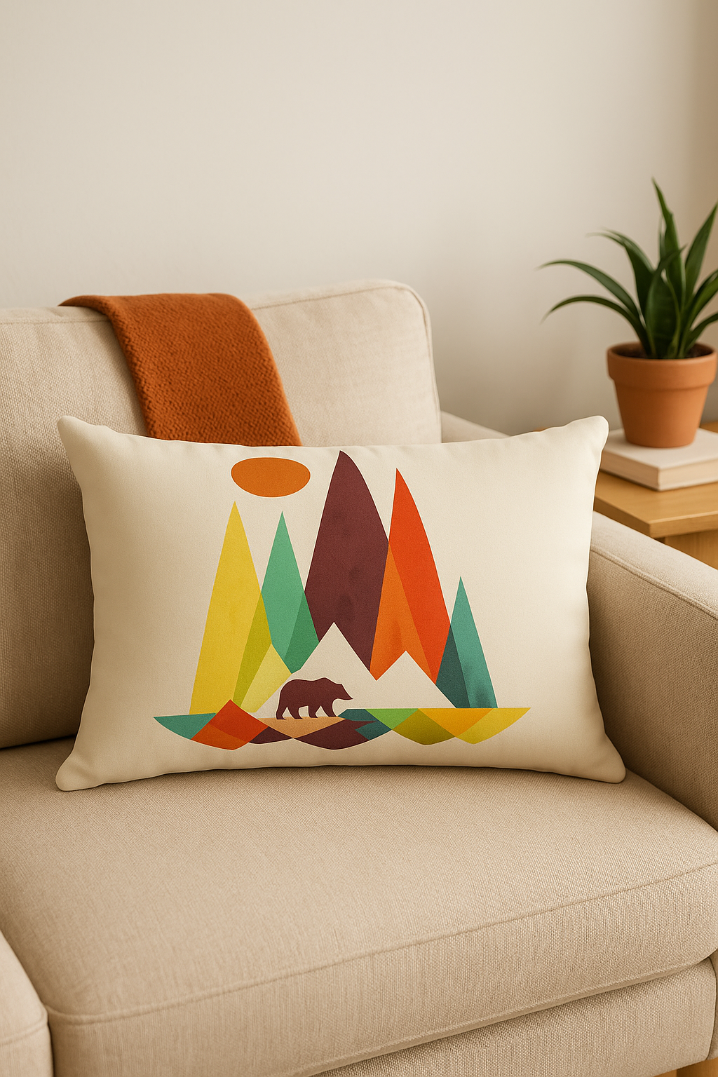 coussin lombaire motif géométrique abstrait double face décoratif