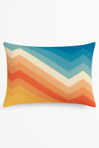 coussin lombaire motif géométrique abstrait réversible décoratif
