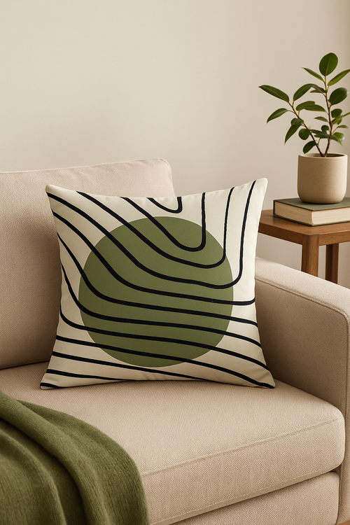 coussin motif plante verte housse de coussin décorative et confortable - vue 2 sur 2