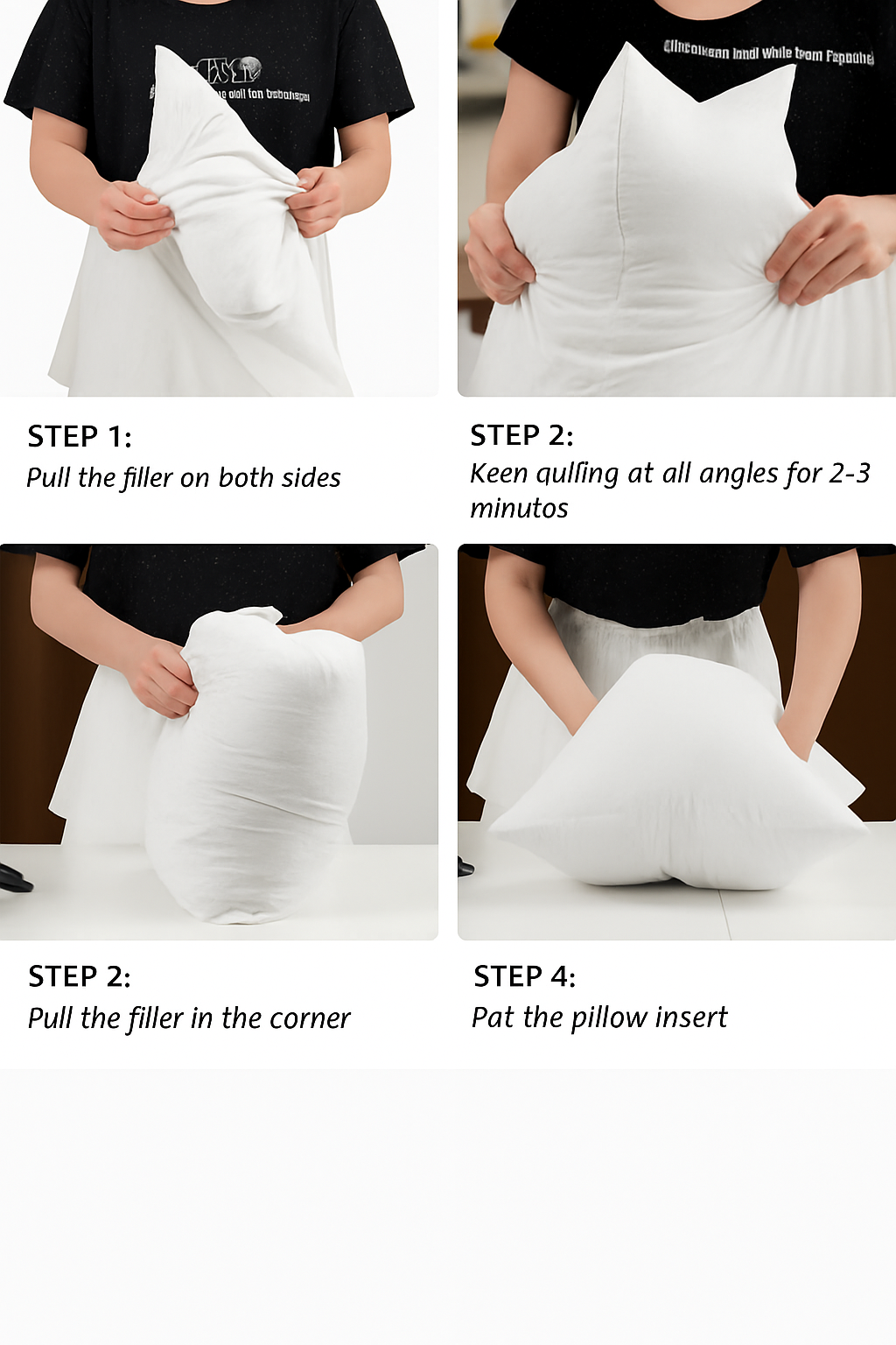 coussins décoratifs blancs moelleux 30x50cm 45x45cm 50x50cm - vue 6 sur 6