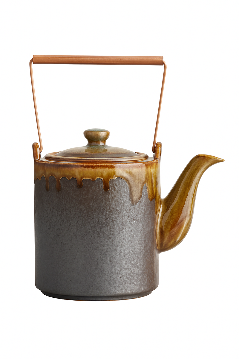 Couvercle bol theiere ceramique style retro artisanal maison