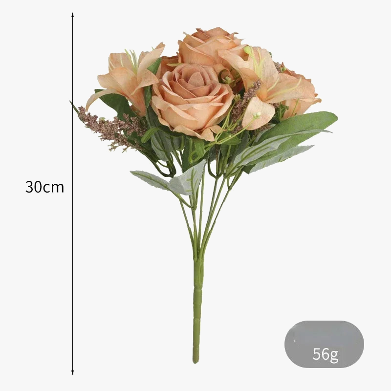 décoration mariage bouquet lys et roses artificiels parfumé fleurs de jardin