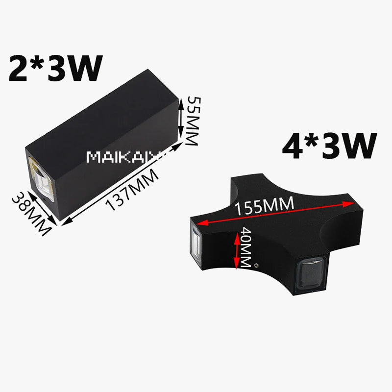 Décorer les applique murale LED à faisceau linéaire en aluminium COB lumière extérieure 6W 12W étanche IP65 appliques de porche haut et bas AC110 220V