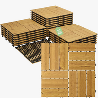 Dalles terrasse bois acacia clipsables 305mm interieur exterieur