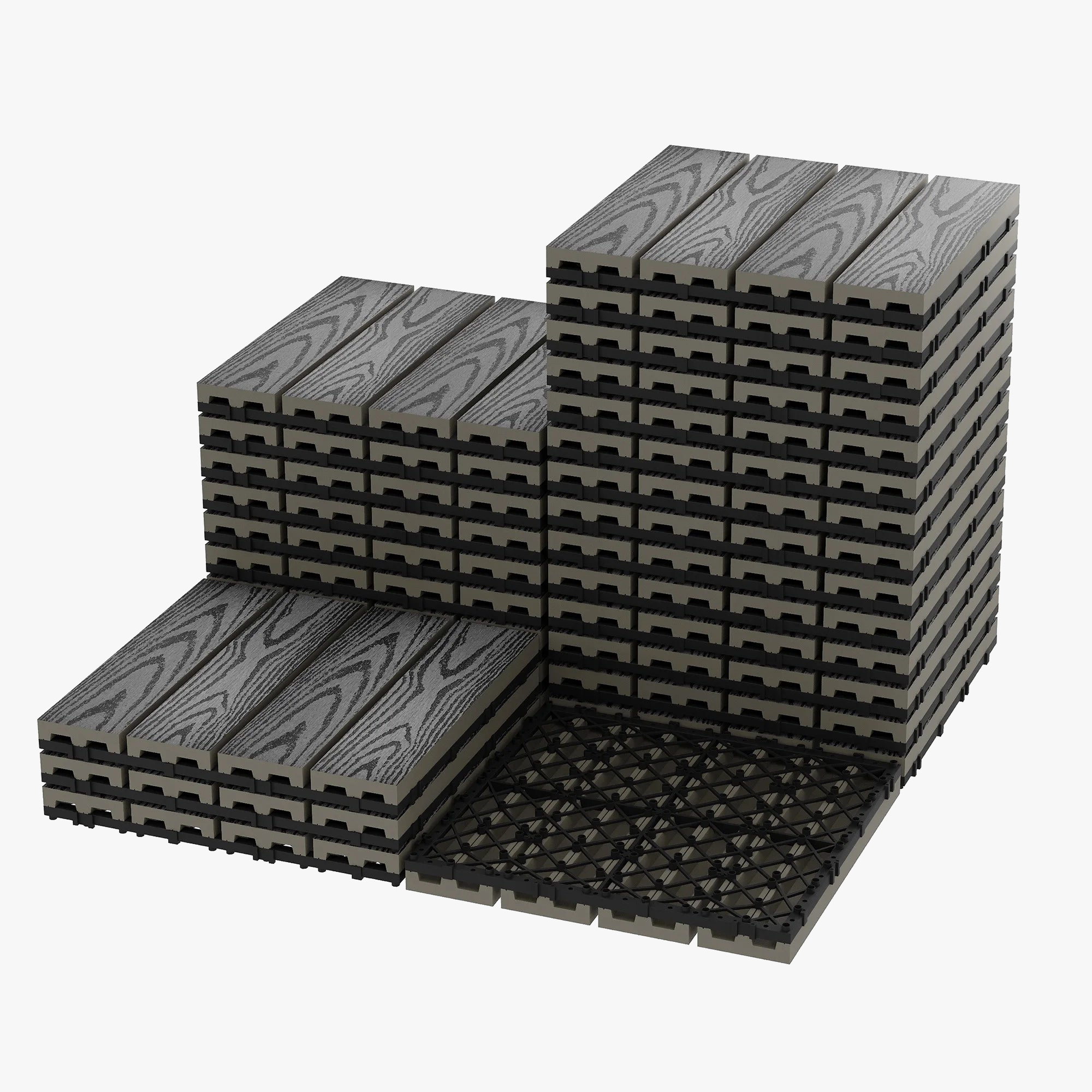 Dalles terrasse clipsables 30x30 effet bois extérieur intérieur