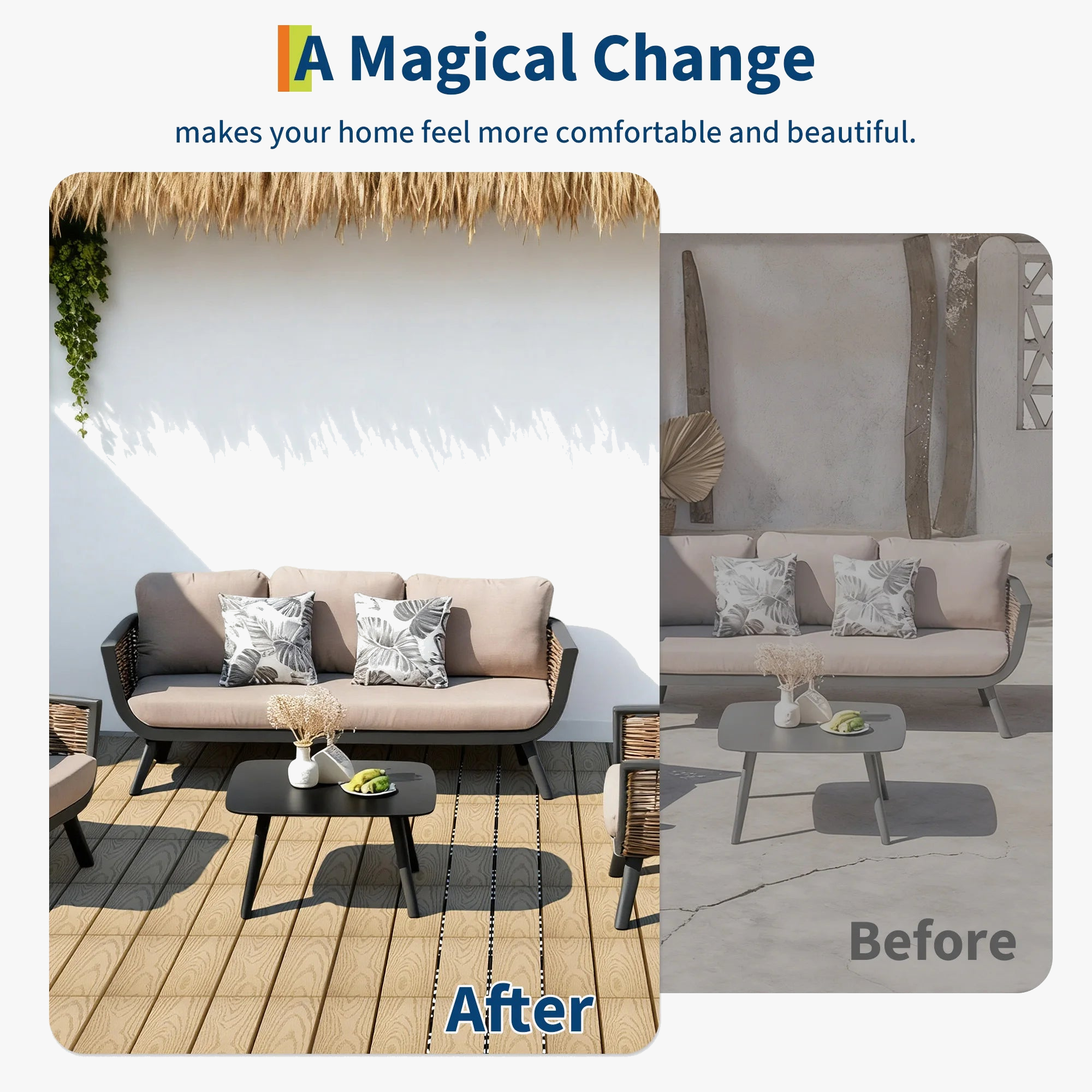 Dalles terrasse clipsables 30x30 effet bois extérieur intérieur