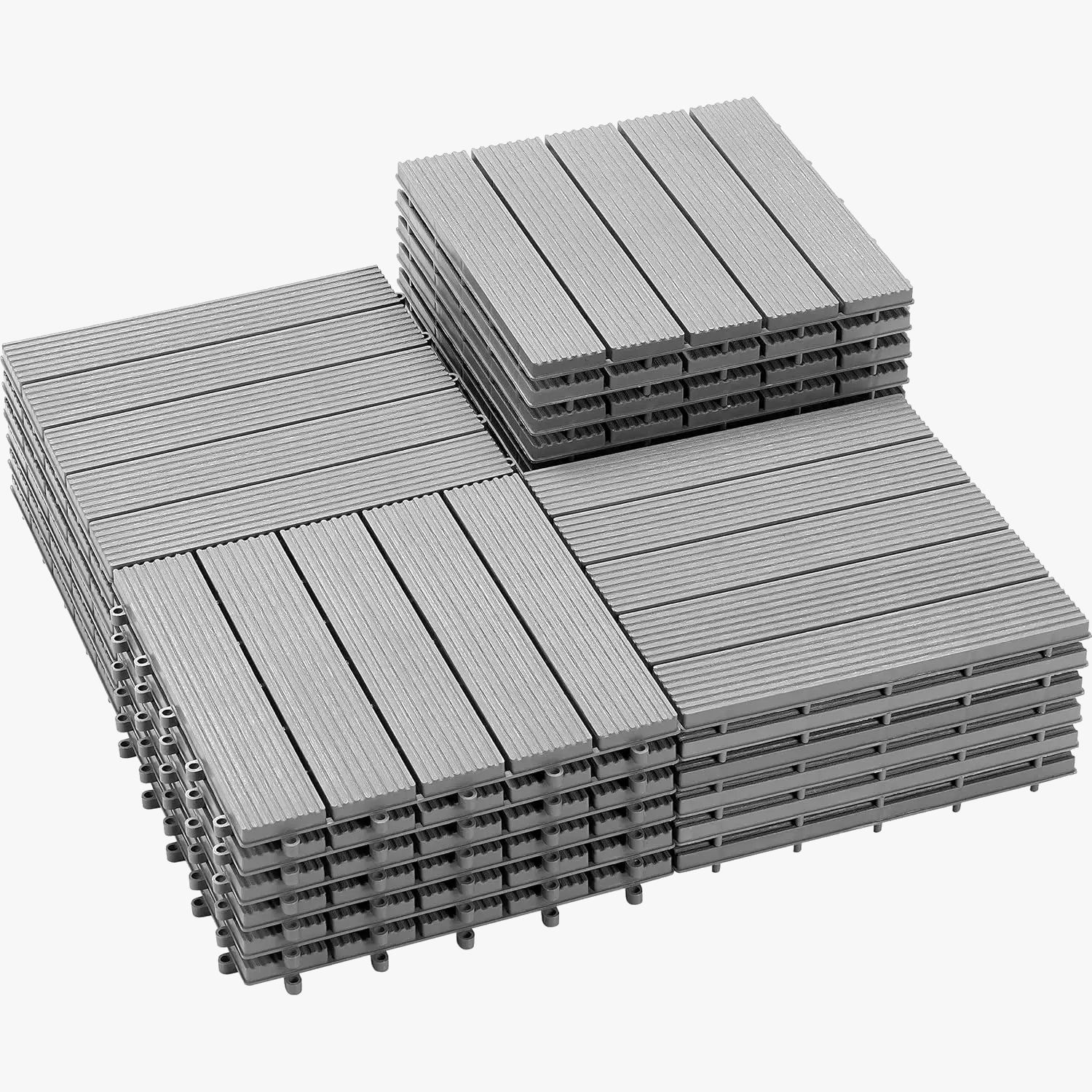Dalles terrasse clipsables bois composite 30x30 drainage facile