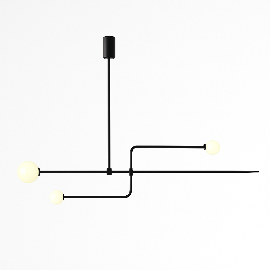 Danmark Geometric Line Chandelier Nordic Arc Suspension Lamp Ceiling Hanging Fxiture for Living Room,Dining Room - vue 2 sur 14