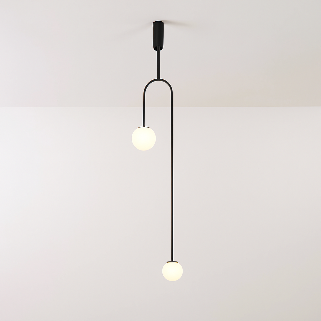 Danmark Geometric Line Chandelier Nordic Arc Suspension Lamp Ceiling Hanging Fxiture for Living Room,Dining Room - vue 3 sur 14