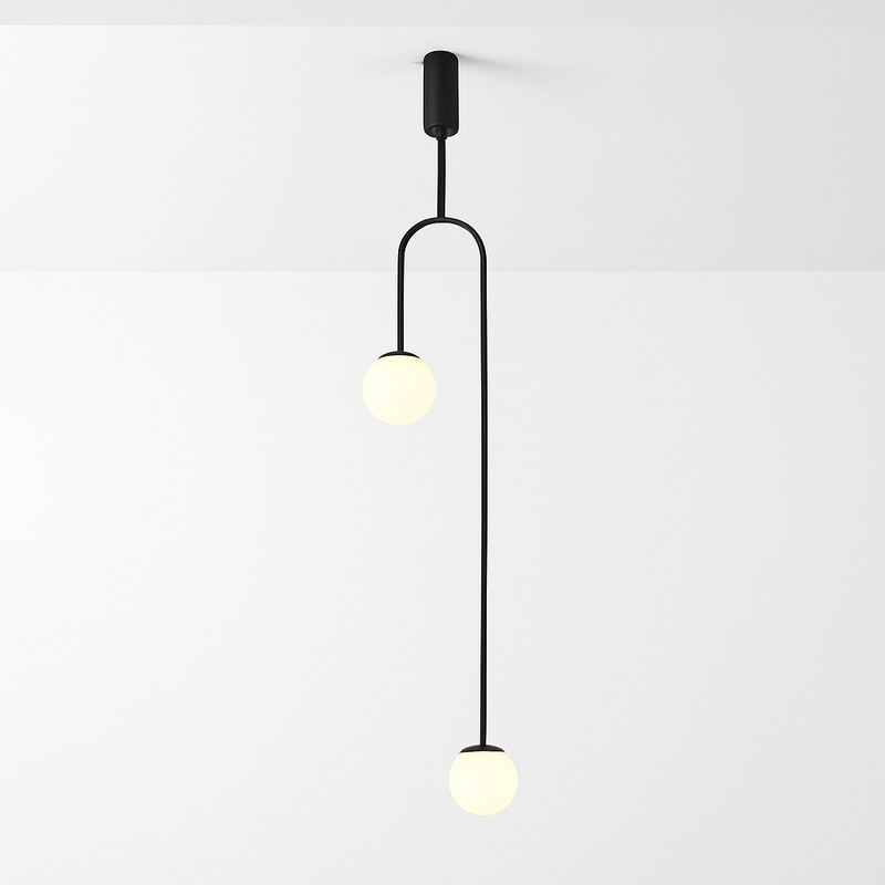 Danmark Geometric Line Chandelier Nordic Arc Suspension Lamp Ceiling Hanging Fxiture for Living Room,Dining Room