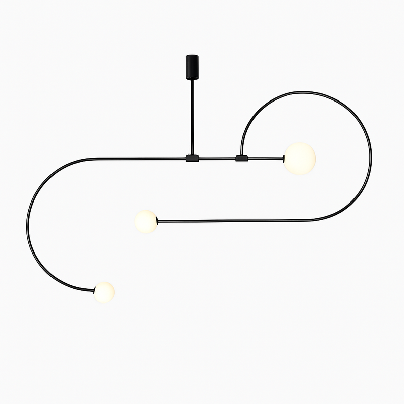 Danmark Geometric Line Chandelier Nordic Arc Suspension Lamp Ceiling Hanging Fxiture for Living Room,Dining Room