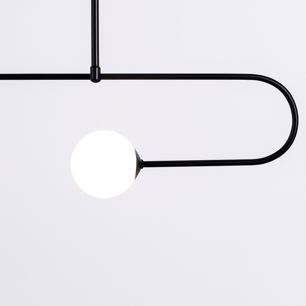 Danmark Geometric Line Chandelier Nordic Arc Suspension Lamp Ceiling Hanging Fxiture for Living Room,Dining Room - vue 5 sur 14