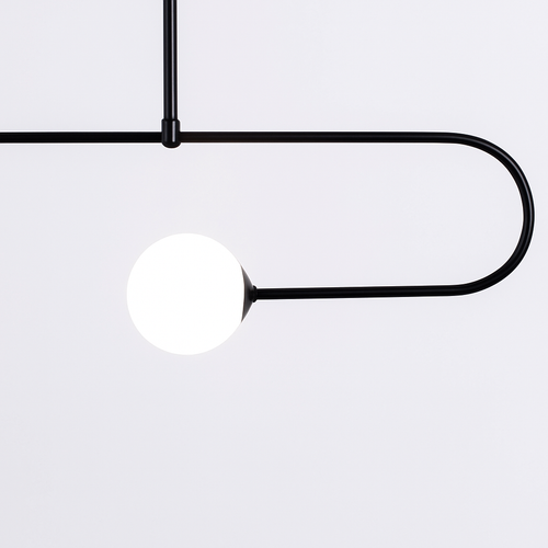 Danmark Geometric Line Chandelier Nordic Arc Suspension Lamp Ceiling Hanging Fxiture for Living Room,Dining Room - vue 6 sur 14