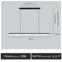 Suspension design longue à LED