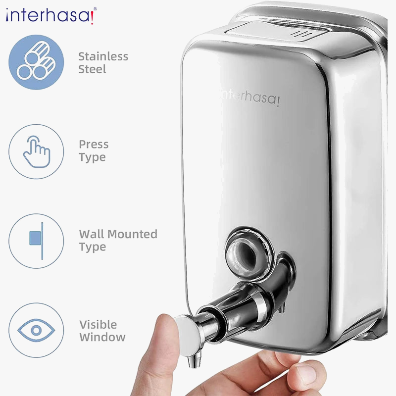 distributeur de savon mural en acier inoxydable 304 pour savon liquide