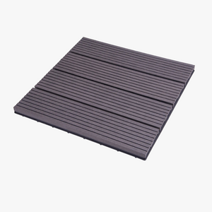 Set of 11 interlocking wpc composite terrace tiles 30 x 30 cm