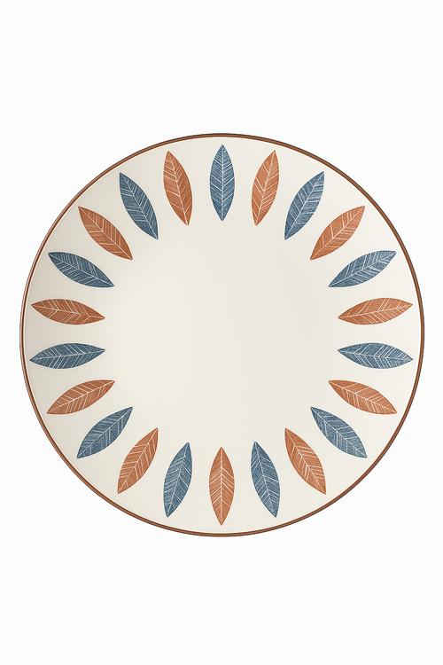 Ensemble 4 assiettes céramique minimalistes rayures 20 cm