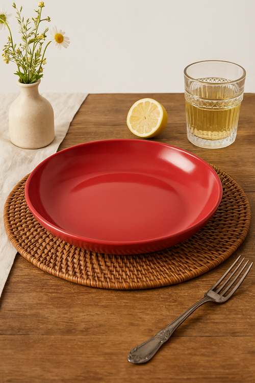 Ensemble 4 assiettes creuses plastique incassable motif blé